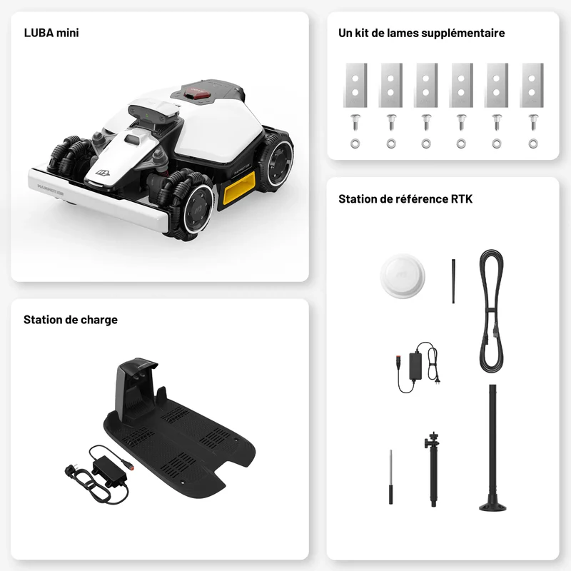 Cortacésped robot inalámbrico LUBA 2 MINI de 1500 m² MAMMOTION - Vue 2