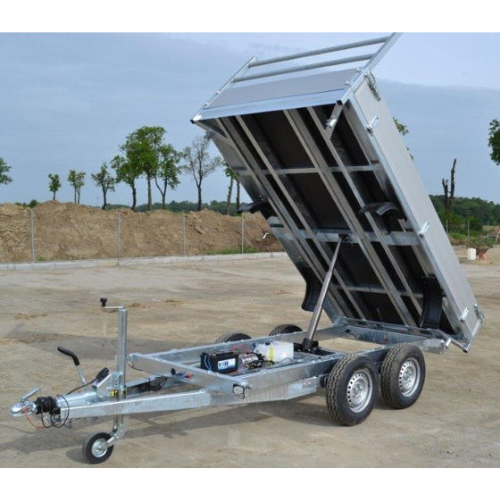 Remolque basculante hidráulico 2700 kg sol 300×150 cm bomba eléctrica