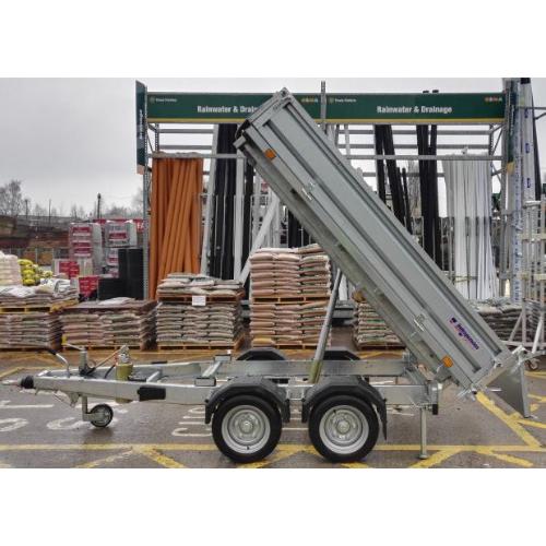 Remolque basculante hidráulico 2700 kg sol 300×150 cm bomba eléctrica