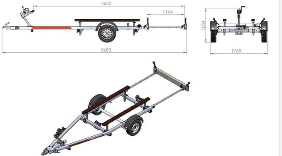 Remolque para barco UNITRAILER JET ALU PTAC 750 kg